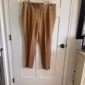 Rafaella Camel/Tan Skirt with Gold Logo Plaque